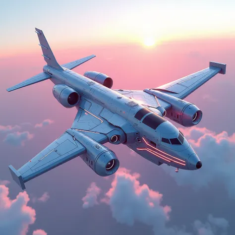 futuristic plane, cyber era, just plane, no human, big plane, complicated design, like transformers, pastel color grading.