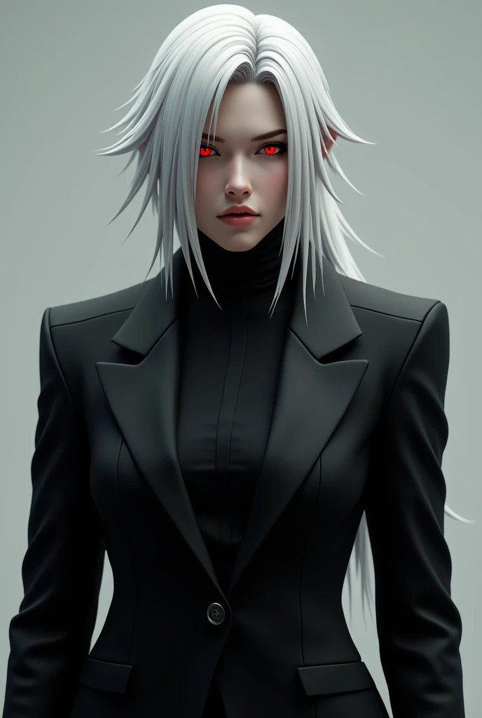 (Photorealism:1.8), short hair, red eyes Sephiroth authentic in black suit