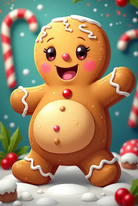 Cartoon pregnant gingerbread cookie 


