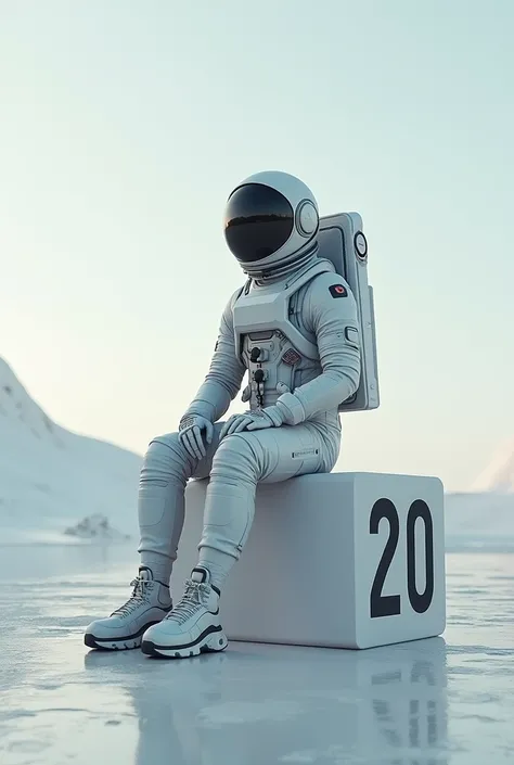 He wore a spacesuit and sat on number 10