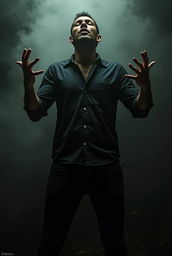 An image of an anonymous Brazilian male singer without showing his face 