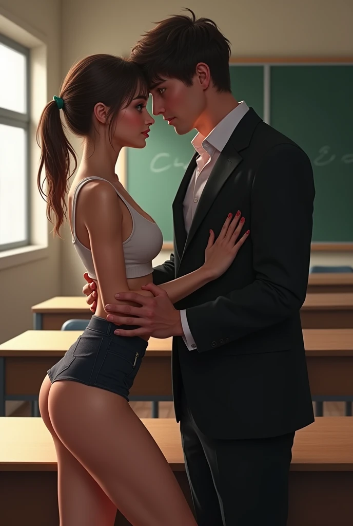 Sexy teen student with a teacher 
