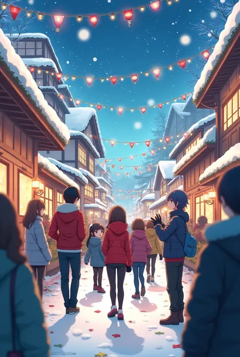 Epic Christmas setting among adult anime students