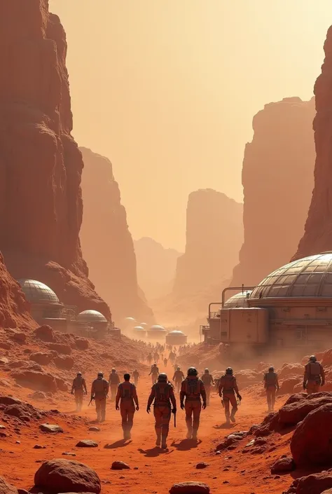 Humans living on Mars 