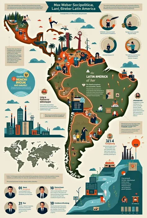 Infographic of contemporary processes in Latin America according to Max Webers theory