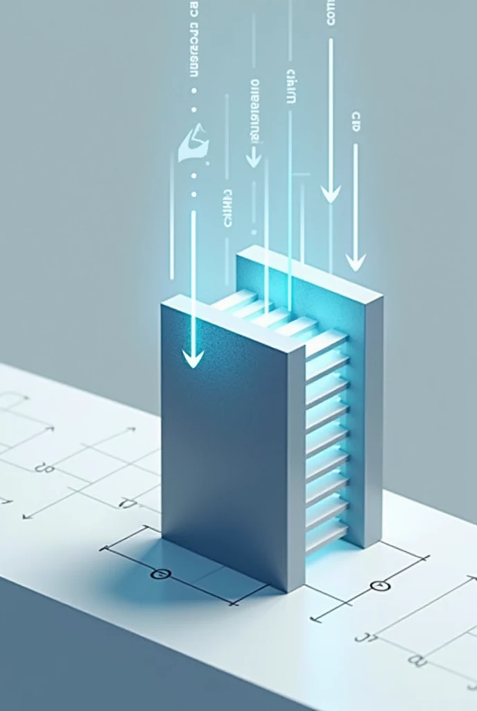 Create an image where the plates are filled with a positive charge and a negative one, referring to the operation of capacitors that are connected to a battery 