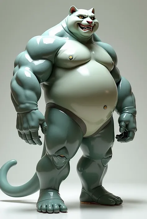 Tai Lung from Kung Fu Panda wearing a latex suit and heels