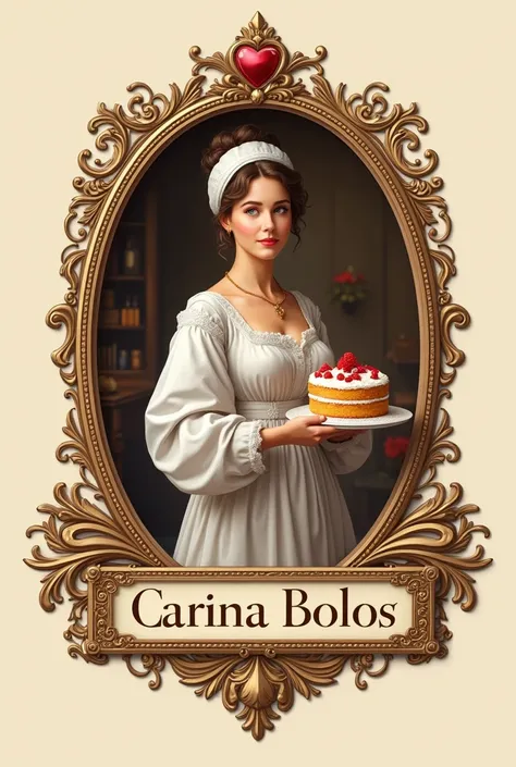 create a logo, Carina Bolos ,  address in Vila São Pedro use a theme for ren, With details related to Bolo , Take out the rabbit and place a woman holding a pastry cake, Carina Bolos  em destaque 