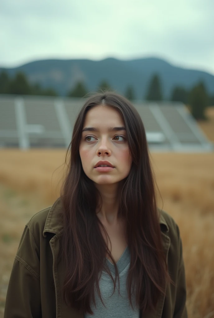 girl , realistic, uzak çekim, brown eye, 20 years, remote camera, football stadium