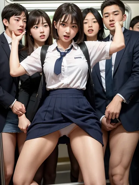 Horny male students hunt for neat and beautiful female students ,  female students who are suddenly taken off their school uniforms by male students , Female students who are being watched all at once by the public and viewers and screaming ,  Female stude...