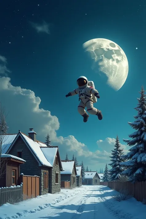 They were flying over the houses,  his eyes were lost on the full Moon. "I want to be an astronaut ",  whispered in the icy wind . Rodolfo el Reno 