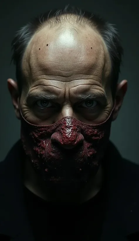 PHOTO OF Hannibal Lecter STARING INTENTLY WITH A CANNIBAL MASK