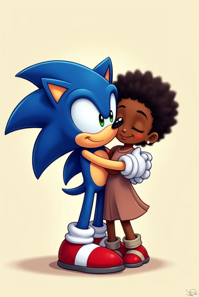 Sonic hugging African