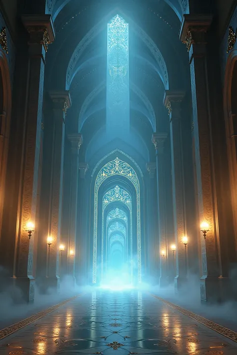 A vast hall with several flying doors