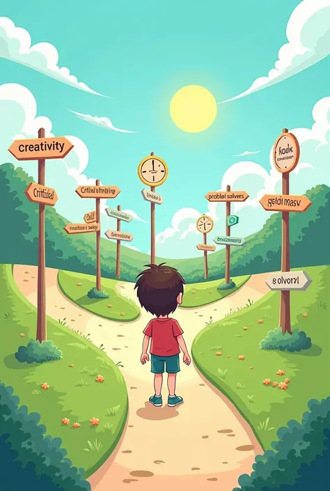 Cartoon: A Crossroads of Thinking
This cartoon depicts a person standing at a crossroads, faced with various paths labeled with terms like "Creativity," "Critical Thinking," "Problem Solving," etc. It symbolizes the diverse cognitive skills and approaches ...