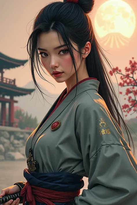 Une femme samouraï, Very typical Asian face 