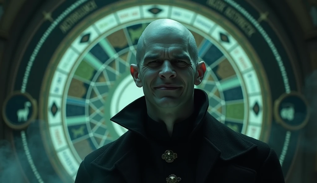  A final scene of Voldemort grinning shyly ,  with a glowing astrological chart behind it , and a comical phrase like Astrology :  because even Dark Lords need self-knowledge floating in magical smoke."