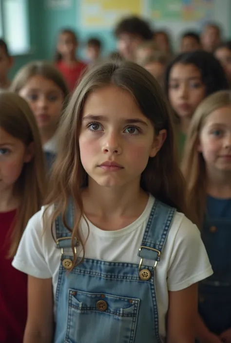  elementary school students　photograph　One girl 　 with a serious gaze