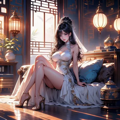 Full body Waifu beautiful detailed eyes, beautiful detailed lips, extremely detailed eyes and face, longeyelashes, 1girl, sensual, young woman, sexy medium / large breasts, beautiful feminine face, nice sexy thighs, slim, sexy, erotic, beautiful fashion cl...