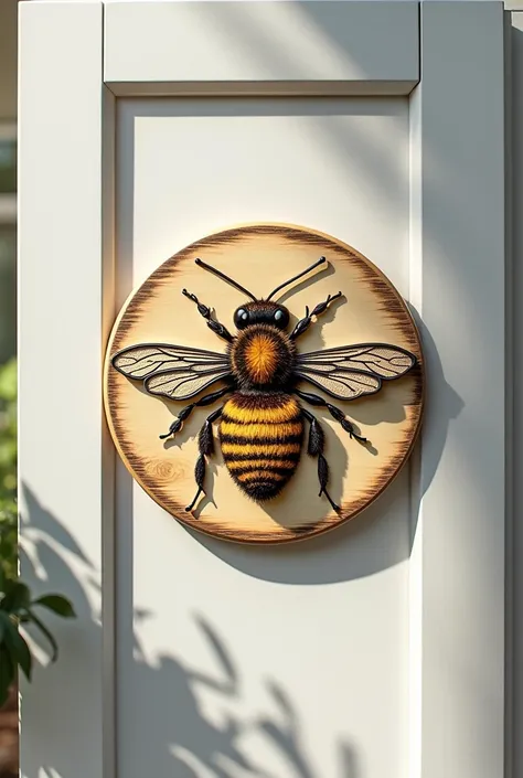 A sign to mark a medicine cabinet with a bee design 