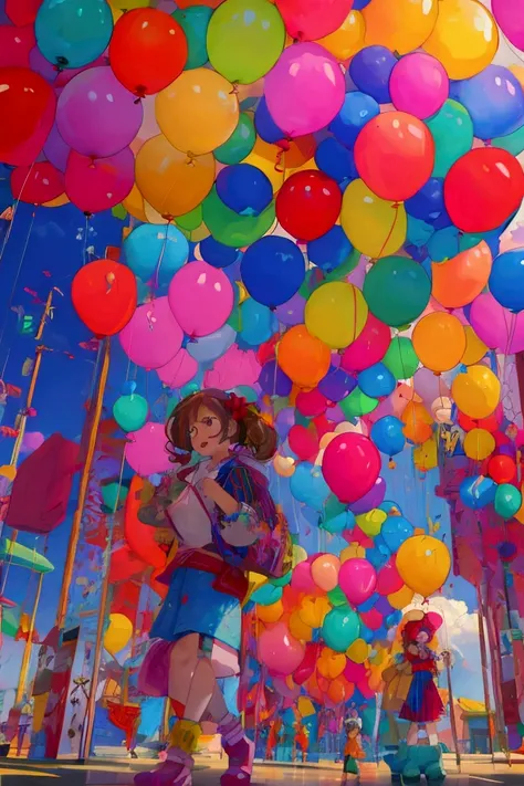 Colorful balloon girls