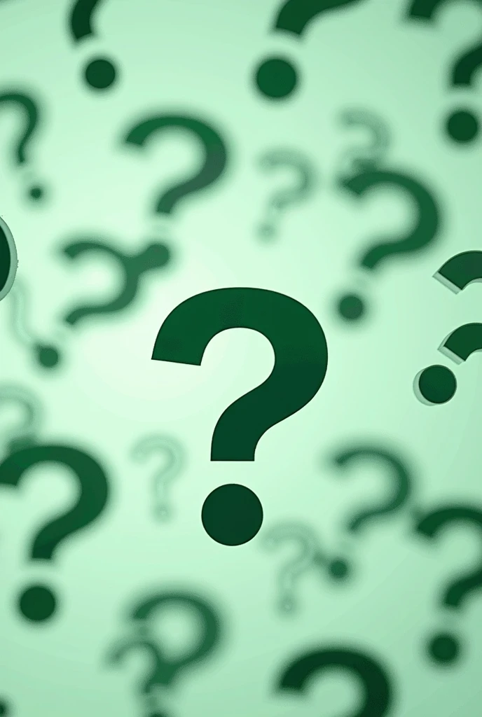 banner with question marks all in dark green