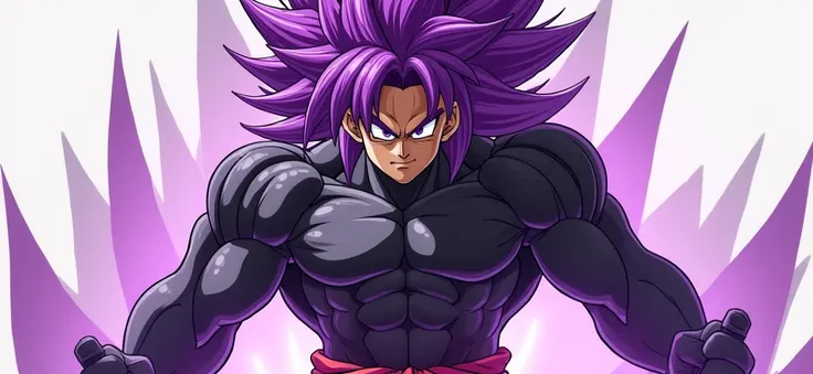  Goku flat colored,  Purple hair, ssj4, purple eyes , black fur