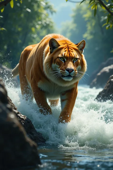 Of course,  Here are 10 prompts for your short video story ,  in a style similar to the image you provided :
1. Opening shot of :
[picture:  A forest cat with thick golden fur stands in the banks of the torrential river,  stares worriedly towards the rushi...