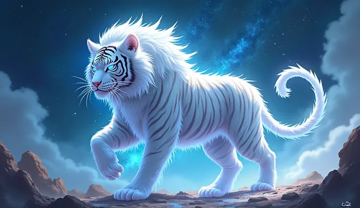  Celestial White Tiger, dbz , flashing blue eyes