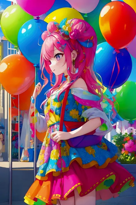 Colorful balloon girls