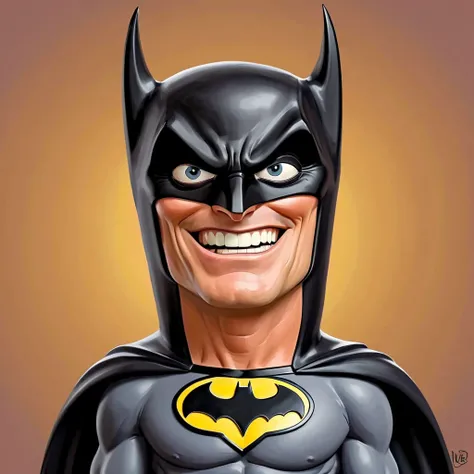 Super funny cartoon of Batman ,  played by actor Michael Keaton