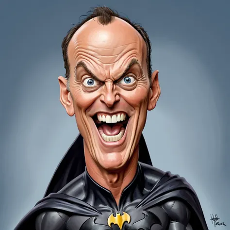 Super funny caricature of Batman, Michael Keaton