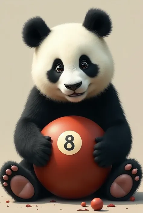 A panda holding a bullet halls 