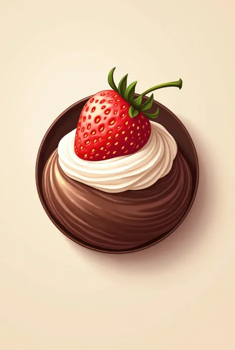  create a logo for a strawberry and chocolate smotthies brand  , Includes : strawberry-cream-nutella-chocolate .  make 2 images one in which the logo looks perfect if it is cut out in a circular way and the other to promote
