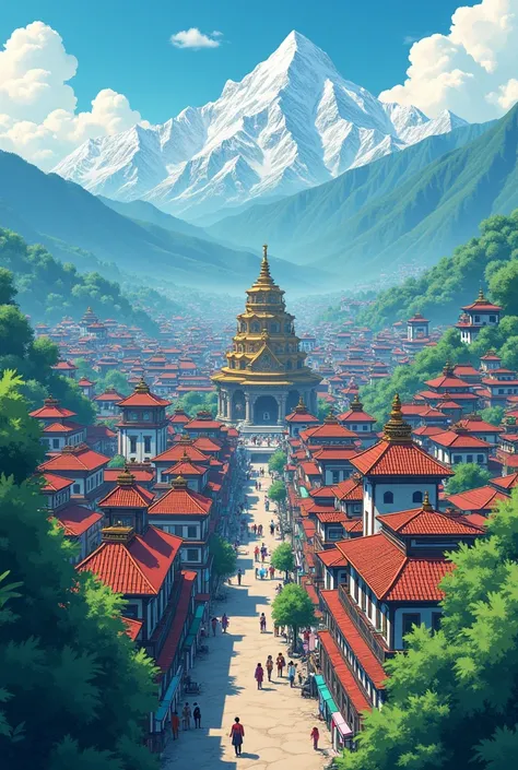  nepal city after s drawing like anime from sky view easy simple to draw anime city from sky without trees