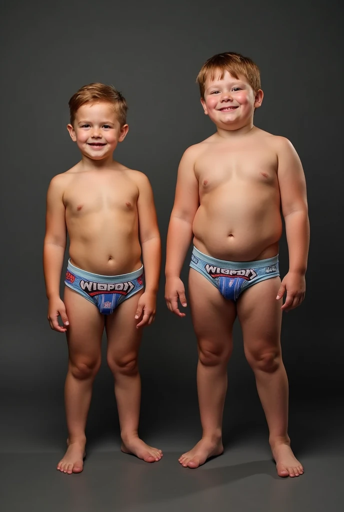 Two small teen boys are wrestling in brief underwears to become the WWE boys united States champion 