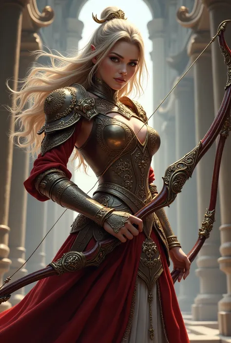 Create a human archer inspired by lineage 2 ncsoft a queen on the throne 