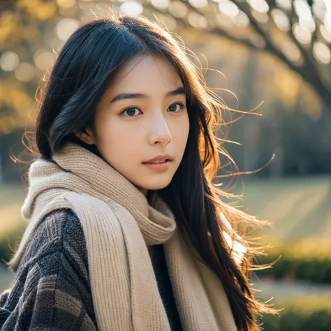 A hyper-realistic image of a single Japanese woman in her early 20s, captured with the nostalgic warmth and subtle graininess of a film camera. Her skin is intentionally textured, showcasing visible pores, fine lines, and slight roughness that adds a reali...