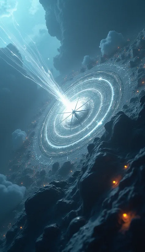 Animation of magnetic anomalies interfering with navigation instruments.
