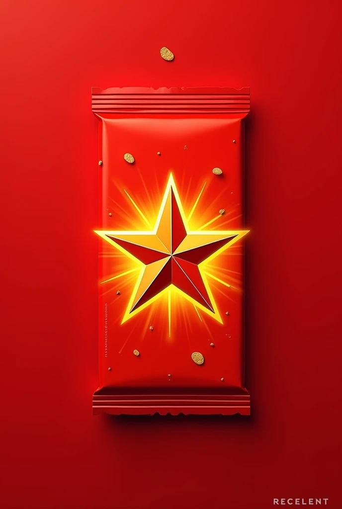 Create a cereal bar brand red packaging with a star 