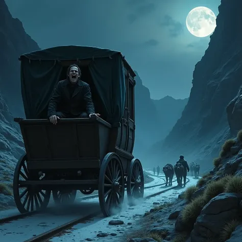 Harkers journey becomes increasingly terrifying with the presence and howls of wolves around the carriage..