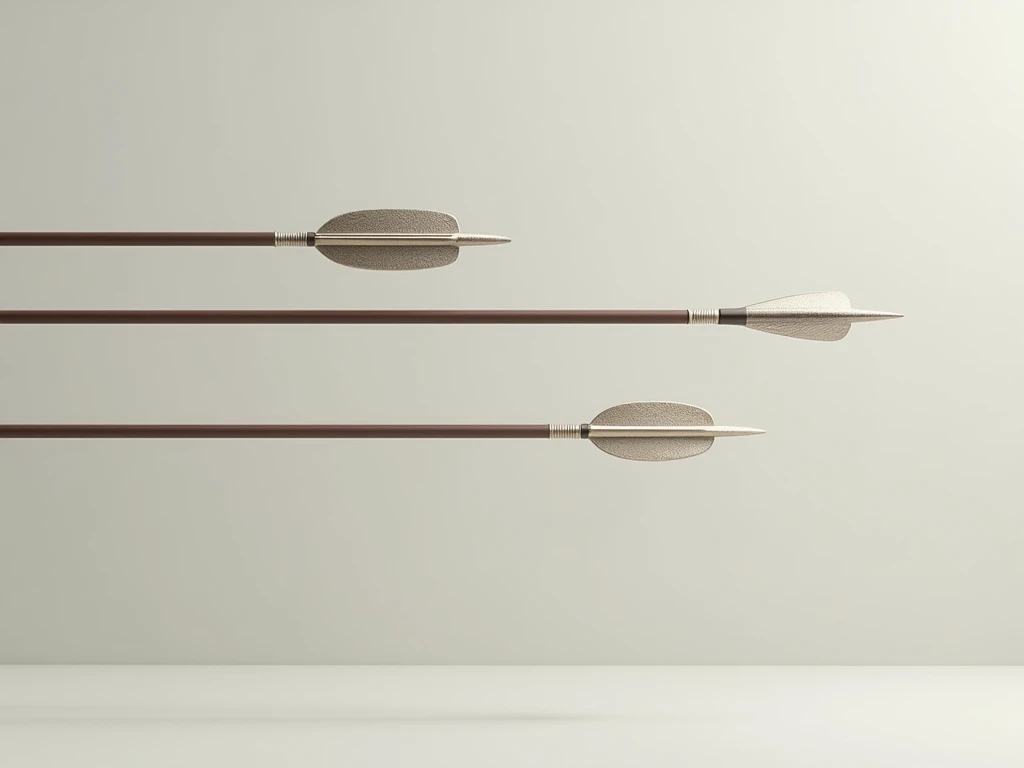 Two arrows flying with a neutral background