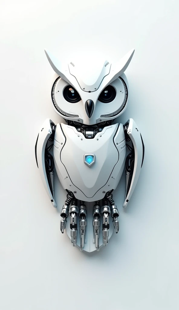 (One Cortes ) BRAND LOGO,  technological and with a white owl with the full body of a robot , que seja simbolo d BRAND LOGO 