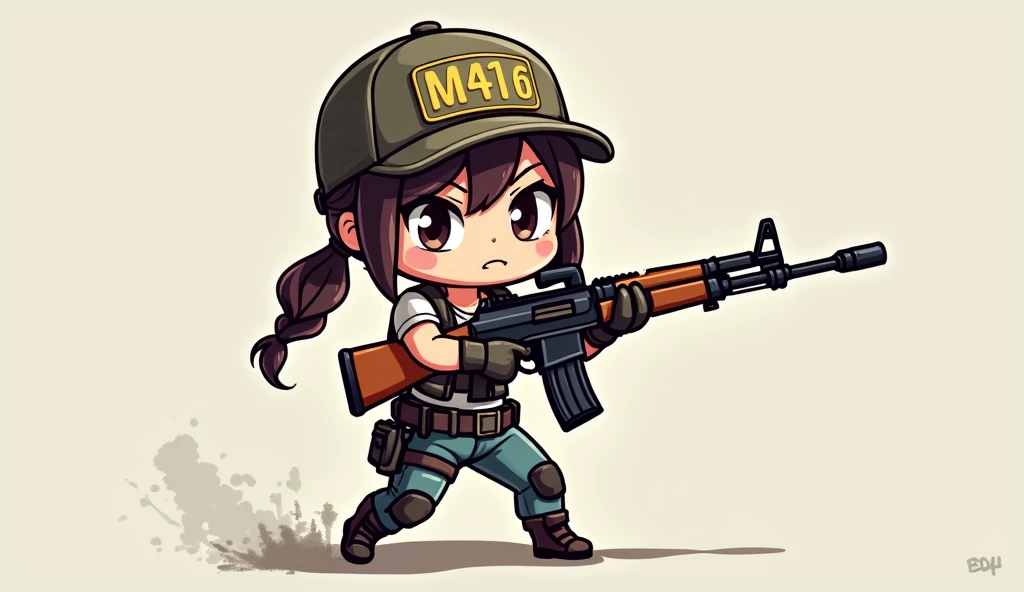 Player Unknows battlegrounds,games,female,chibi female,gun,m416