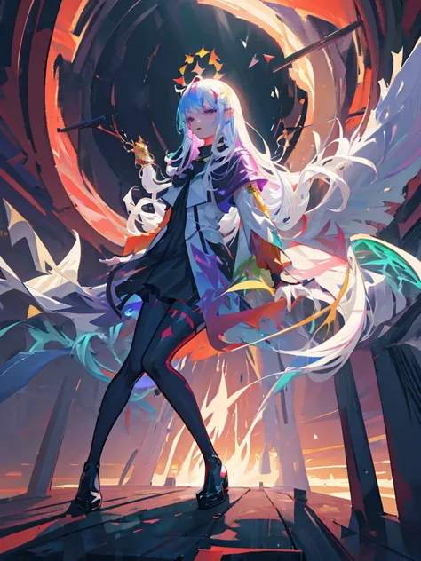 The background is a sunset sunset 、 medieval cityscape with basket、Inside the kaleidoscope、 Stained Glass Background 、Legendary Scenery 、 Mythical Scenery Unfolds、The cathedral shines brightly、red and green contrast 、Path of Light、 Edelgard in black armor,...