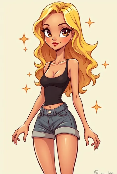 famous, blond, teenage, model, 2d, cartoon