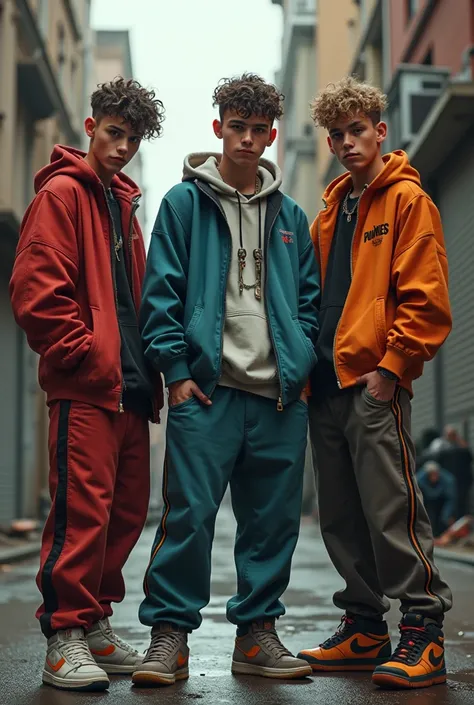  3 young white 18 year old scally boys