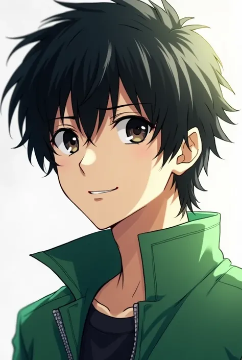 score_9, score_8_up, score_7_up, score_6_up, masterpiece, best quality, ,source_anime,Expressiveh, absurdres,  BREAK, 1boy, Akira, black hair, black eyes, solo male, male focus, light smile, front view, close up, green jacket, white