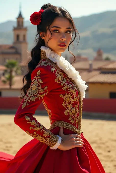 Beautiful girl dressed in a bullfighters costume
