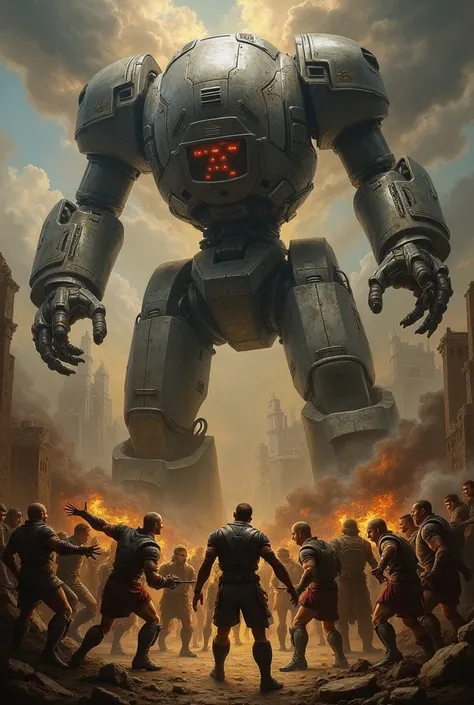 Painting Apocalypse Humans vs. Machines Paul Rubens style